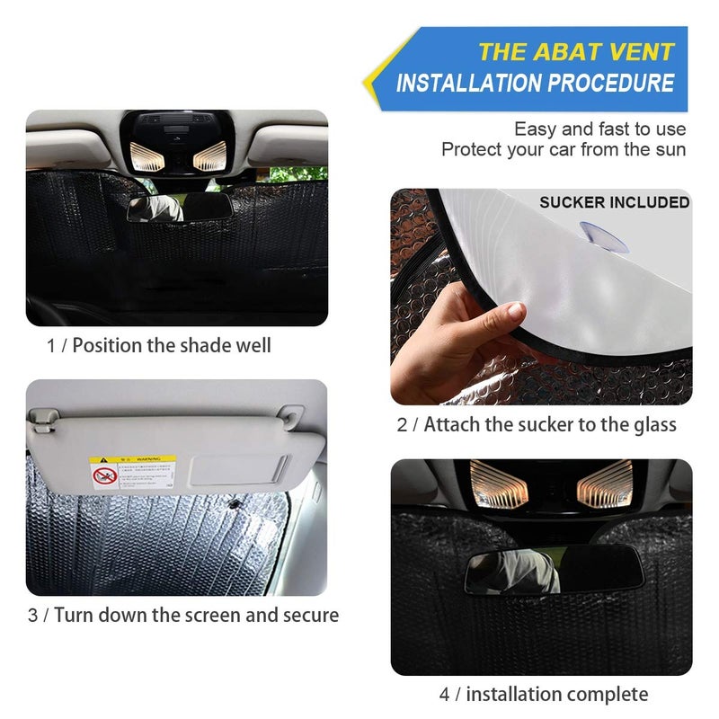 senya Car Windshield Sunshade Pink Lotus Flower Pattern, Blocks Sun Visor Protector Foldable Sun Shield Keep Your Vehicle Cool, Fits Windshields of Most Sizes - Image 2